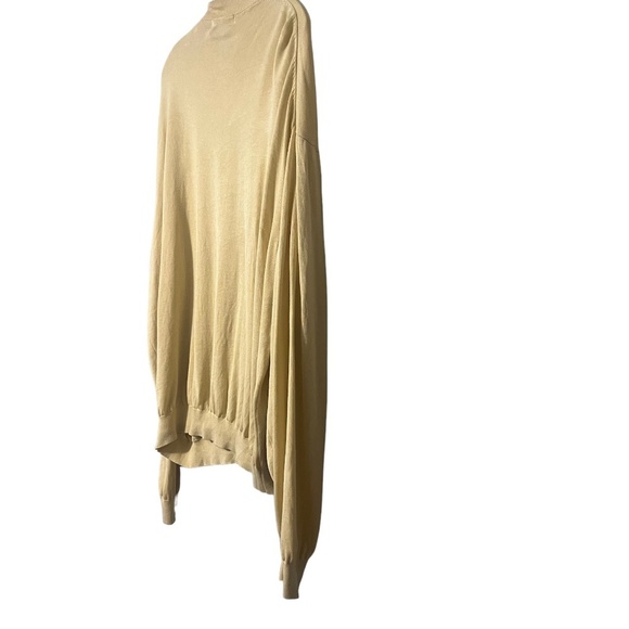 Pronto-Uomo Cream Silk Blend Long Sleeve Mock Neck Sweater Size 2XL - Picture 5 of 5